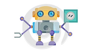 Friendly Robot Icon for AI Future Technology, vector design Generative AI