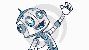 Friendly robot waving hello, symbolizing technology and future interaction, vector design Generative AI