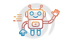 Friendly Robot Waving Hello Vector Character, vector design Generative AI