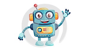 Friendly Robot Waving Icon for Technology, AI Future, vector design Generative AI