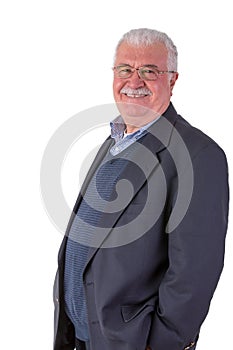 Friendly Senior Adult Looking at You Genuinely Happy with his Glasses
