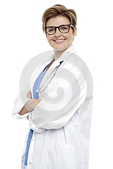 Friendly smiling female doctor