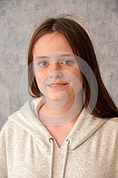 Friendly  teenage girl with freckles photo