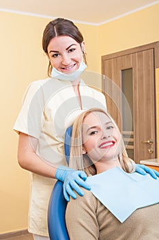 Friendly and trustworthy female dentist