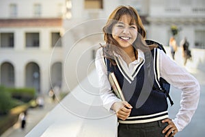 Friendly and warm Ivy League higher learning and intelligent student, lifestyle portrait