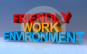 friendly work environment on blue