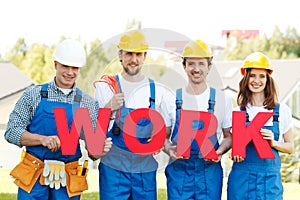 Team of construction workers