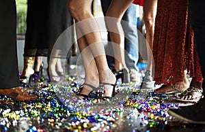 Friends celebrating on the dance floor