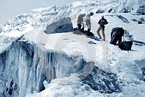 Friends on Chipicalqui glacier