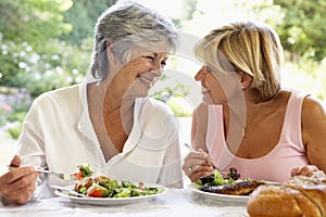 Friends Eating An Al Fresco Meal photo