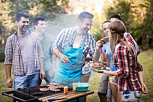 Friends enjoying bbq party