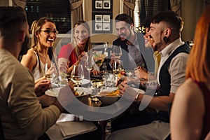 Friends Enjoying A Meal