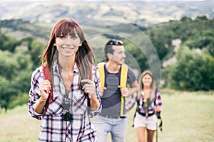 Friends on a excursion in the nature