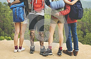 Friends Explore Nature Outdoors Concept