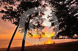 Sunrise at Changi Beach, Singapore