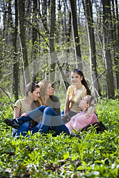 Friends in forest.