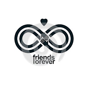 Friends Forever, everlasting friendship conceptual vector symbol