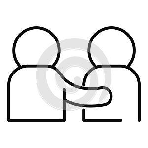 Friends forever icon outline vector. Charity respect