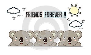 Friends forever Koalas vector illustration