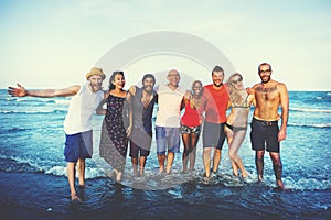 Friends Freedom Summer Beach Vacations Concept