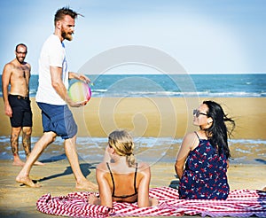 Friends Freedom Summer Beach Vacations Concept