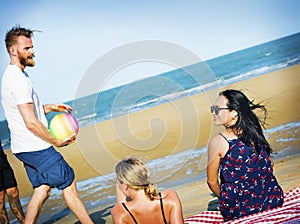 Friends Freedom Summer Beach Vacations Concept