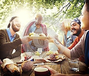 Friends Friendship Outdoor Dining People Concept