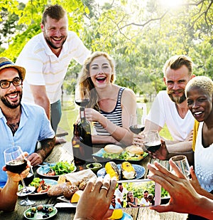 Friends Friendship Outdoor Dining People Concept