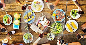 Friends Friendship Outdoor Dining People Concept photo