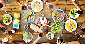 Friends Friendship Outdoor Dining People Concept