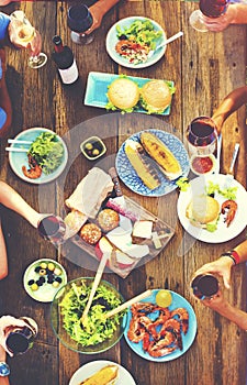 Friends Friendship Outdoor Dining People Concept