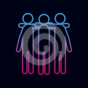 Friends, hands on shoulders nolan icon. Simple thin line, outline vector of team work icons for ui and ux, website or mobile