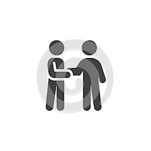 Friends handshake vector icon