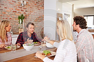 Friends having a dinner party