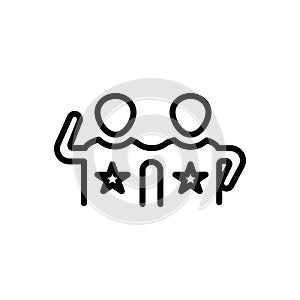 Black line icon for Friends, buddy and dost