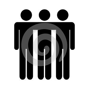 Friends icon. Three men standing together vector illustration isolated