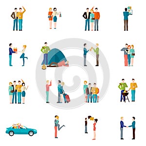 Friends Icons Set vector illustration