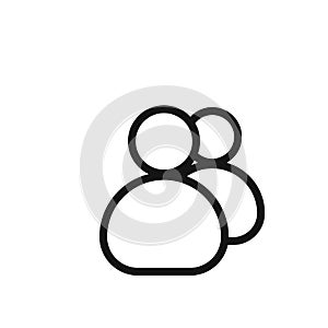 Friends line icon isolated on white background. Black flat thin icon on modern outline style. Linear symbol and editable stroke.