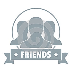 Friends logo, simple gray style