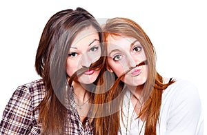 Friends with moustache