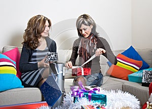 Friends Opening/Preparing Christmas Presents
