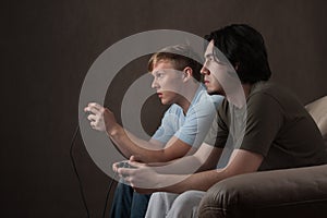 Friends playing video games