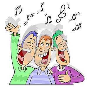 Friends singing cartoon