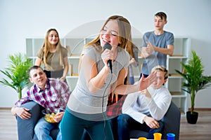 Friends singing a song together