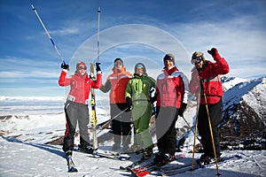 Friends at the ski resort