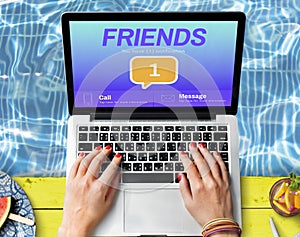 Friends Social Communication Message Graphic Concept