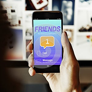 Friends Social Communication Message Graphic Concept