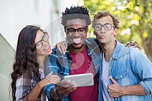 Friends taking selfie on a mobile phone