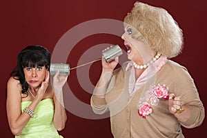 Friends Talk Through Cans