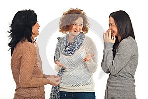 Friends talking and laughing photo